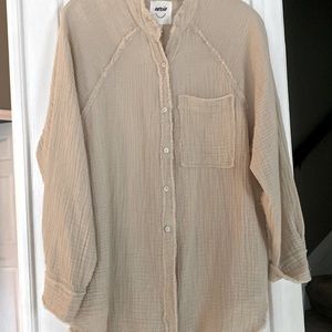 Gauze swim cover up.